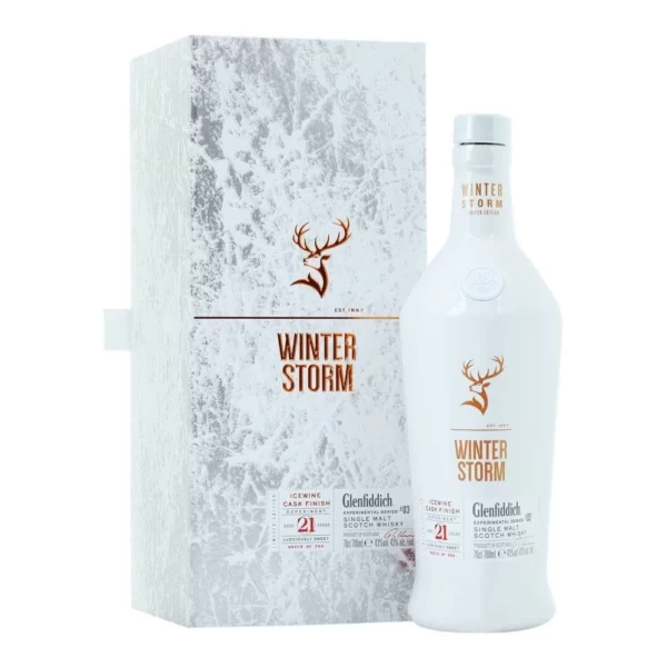 Rượu Glenfiddich Winter Storm được Malt Master Brian của nhà rượu Glenfiddich bắt đầu thử nghiệm với một số thùng Icewine Canada