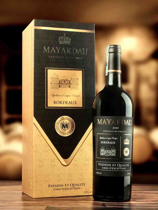 Rượu vang Mayardau được phối trộn từ 3 loại nho đặt trưng của rượu vang pháp vùng Bordeaux: Merlot, Cabernet Sauvignon, Cabernet Franc