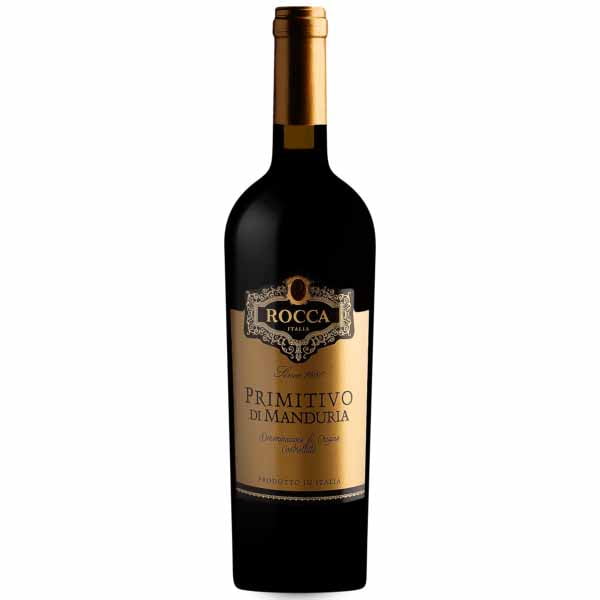 Rượu vang Rocca Primitivo di Manduria DOC là chai rượu vang đỏ đặt trưng cho phong cách rượu vang miền nam nước ý Puglia.