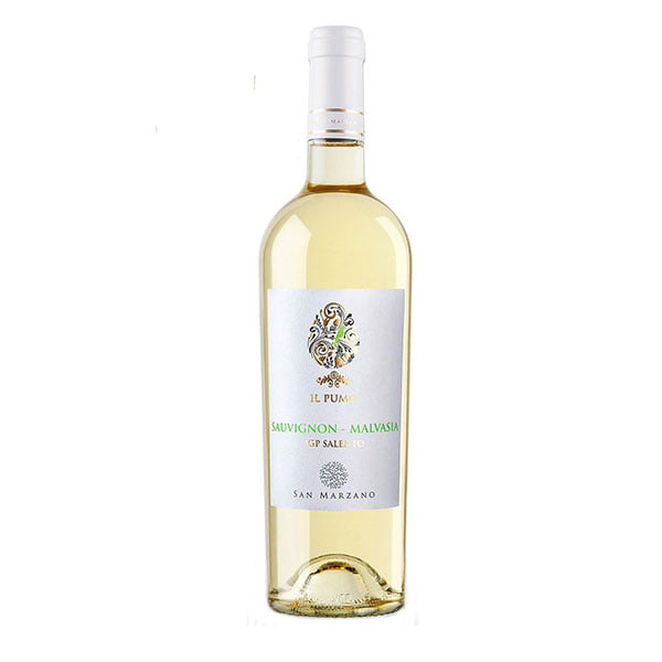 Rượu vang IL Pumo Malvasia Sauvignon Salento IGP ✳️✳️✳️ là sự pha trộn giữa Malvasia Bianca và Sauvignon Blanc với hương hoa cỏ chổi và cam quýt