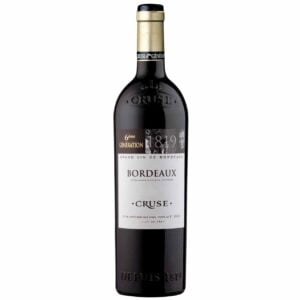 Rượu vang Cruse Bordeaux 1819 nhản trắng là dòng rượu vang pháp cấp độ AOC được lên men từ hỗn hợp cổ điển Merlot, Cabernet Sauvignon và Cabernet franc