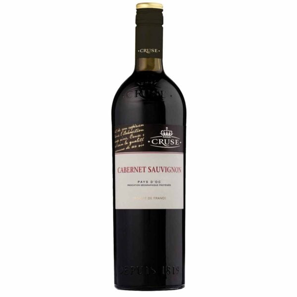Rượu vang Cruse Cabernet Sauvignon là dòng rượu vang pháp cấp độ Pays D'oc được lên men từ giống nho đặc trưng của vùng Bordeaux là Cabernet Sauvignon