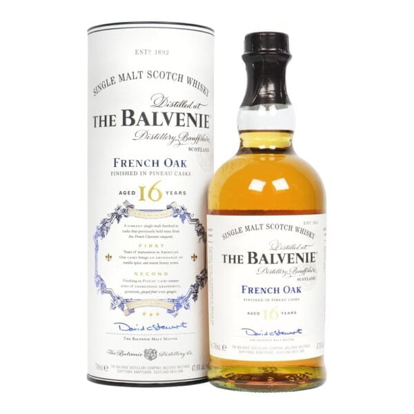 Rượu Balvenie 16 Năm French Oak là một loại rượu single malt sôi động được hoàn thiện trong các thùng rượu từ các vườn nho Charentes của Pháp.