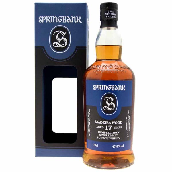 Rượu Springbank 17 Năm là được trưởng thành trong 14 năm trong sự kết hợp của rượu rum và thùng rượu bourbon, sau đó là 3 năm trong Madeira Hogsheads